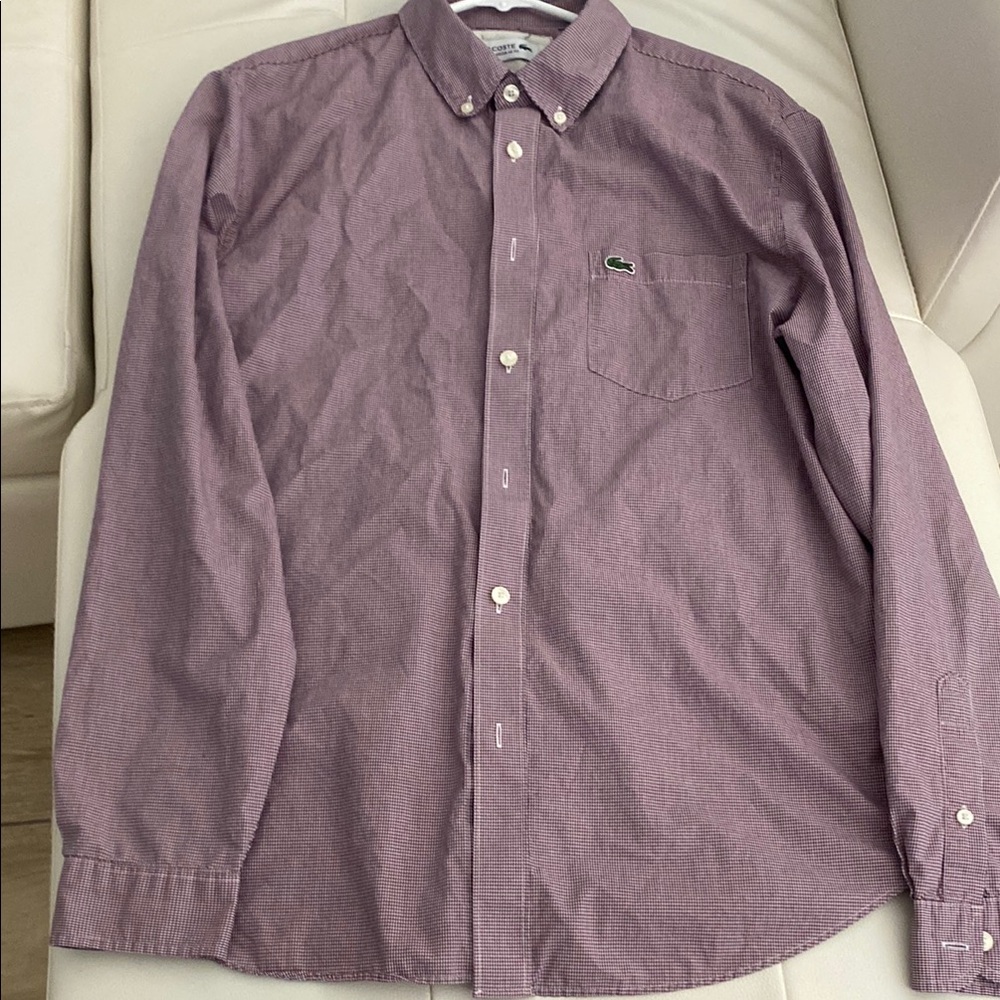 Lacoste Purple Casual Button Down Shirt